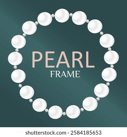 Pearl circle like frame. Vector