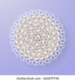 pearl circle vintage background vector