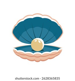Mariscos pérola ilustração vetor colorido. Usado para qualquer promoção de ação de plataforma e publicidade. Sinal de símbolo isolado usado para: celular, aplicativo, design, web, dev, ui, ux, gui. EPS 10. Para o seu projeto. 