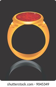 pearl colour gemstone mounted ring	