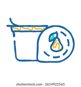 pearl cups doodle icon sketch vector. pearl cups sign. isolated symbol illustration