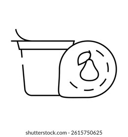 pearl cups line icon vector. pearl cups sign. isolated contour symbol black illustration