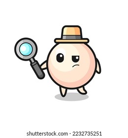 pearl detective character is analyzing a case , cute style design for t shirt, sticker, logo element