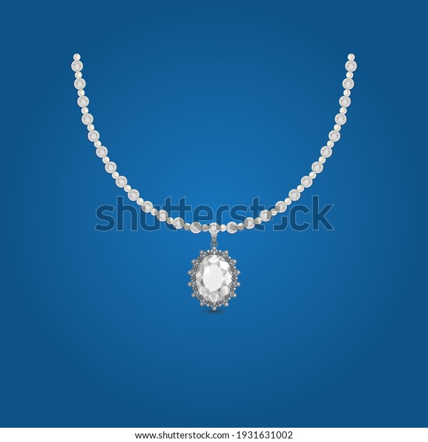 pearl and diamond with big diamond centered\
necklace Jewelry for girls eps 10\
file