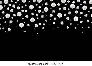 Pearl and diamonds background