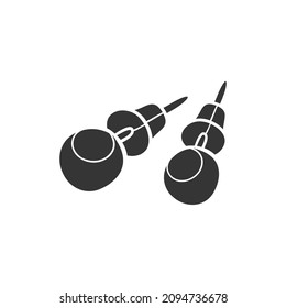 Pearl Earring Icon Silhouette Illustration. Luxury Rich Jewel Vector Graphic Pictogram Symbol Clip Art. Doodle Sketch Black Sign.