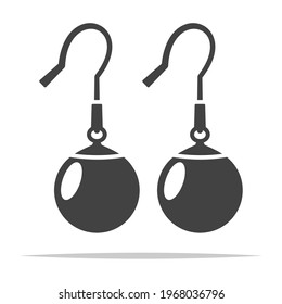 Pearl earrings icon vector isolated