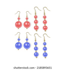 Pearl earrings Spherical beautiful 3D orbs