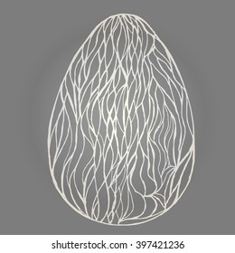 Pearl Easter Egg isolated zentangl pattern with a pattern of a plurality of curls.