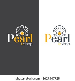 Pearl eCommerce logo , online shopping logo pearl and shell , online shop