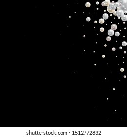 Pearl. Falling Gems Abstract Background. Shiny Design. Vector illustration. Collection. Luxury Beautiful Shining Jewellery Background with Pearls.