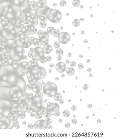 Pearl. Falling Gems Abstract Background. Shiny Design. Vector illustration. Collection. Luxury Beautiful Shining Jewellery Background with Pearls.