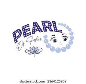 Pearl of fashion vector design for printing on clothes, embroidery, poster, banner and other