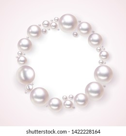 Pearl Frame Background Vector Fashion Pearls Stock Vector (Royalty Free ...