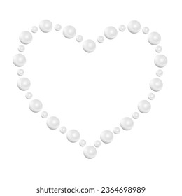 cadre en forme de coeur de gemme de perle