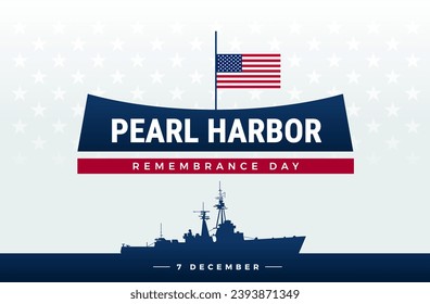 Pearl Harbor attack memorial background - Pearl Harbor 
Remembrance Day white background. Vector Illustration