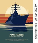 Pearl Harbor Remembrance day background. Vector illustration.