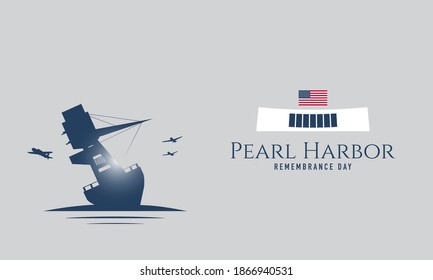 Pearl Harbor Remembrance Day Background. Vector Illustration.