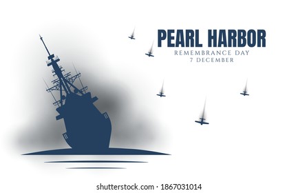 Pearl Harbor Remembrance Day Background. Vector Illustration.