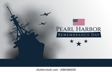 Pearl Harbor Remembrance Day Background Design. Vector Illustration.