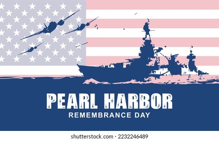 Pearl Harbor Remembrance Day Background. Vector Illustration.