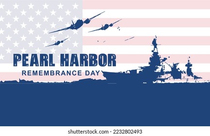 Pearl Harbor Remembrance Day Background. Vector Illustration.