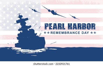 Pearl Harbor Remembrance Day Background. Vector Illustration.