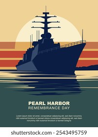 Fondo del día de recuerdo de Pearl Harbor. Ilustración vectorial.