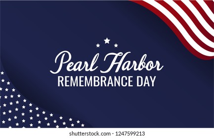 Pearl Harbor remembrance day card or background. vector illustration.