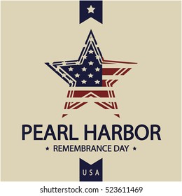 Pearl Harbor Remembrance Day card or background. vector illustration.