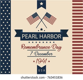 Pearl Harbor Remembrance Day card or background. vector illustration.