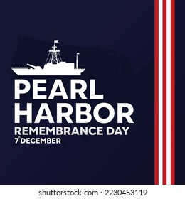 Pearl harbor remembrance day on december 7 template, perfect for office, banner, company, landing page, background, social media, wallpaper and more