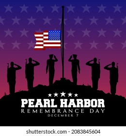 Pearl Harbor Remembrance day theme poster. Vector illustration. Suitable for Poster, Banners, campaign and greeting card.