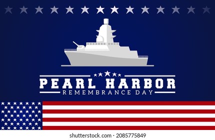 Pearl Harbor Remembrance day theme. Vector illustration. Suitable for Poster, Banners, campaign and greeting card.