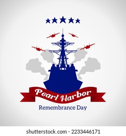 Pearl Harbor Remembrance day theme. Vector illustration. Suitable for Poster, Banners, background and greeting card.