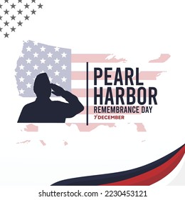 Pearl harbor remembrance day with united states map, perfect for office, banner, company, landing page, background, social media, wallpaper and more