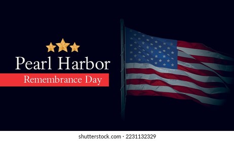 Pearl Harbor Remembrance Day USA Flag Vector Background Template