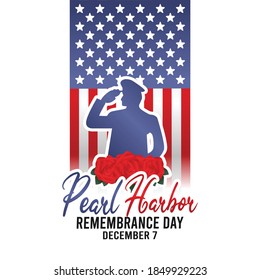 Ilustración vectorial del Día de Recuerdo de Pearl Harbor. Adecuado para carteles y banner de tarjetas de felicitación.	
