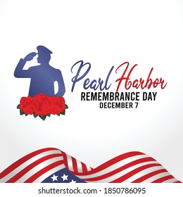 Pearl Harbor Remembrance Day Vector Illustration. Suitable for greeting card poster and banner.	