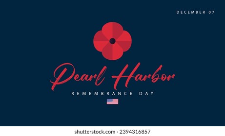 Pearl Harbor Remembrance Day. Vector illustration of flowers from origami paper. Suitable for banners, greeting cards, web, social media etc