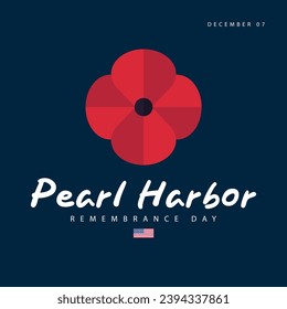 Pearl Harbor Remembrance Day. Vector illustration of flowers from origami paper. Suitable for templates, greeting cards, web, social media etc