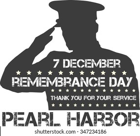 Pearl Harbor. Remembrance day. Vector illustration Patriotic background 