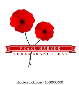 Pearl Harbor Remembrance day, web banner, poppies