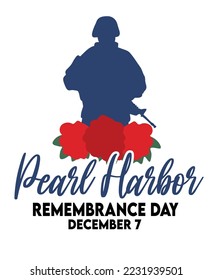Pearl Harbor Remembrance Day with white background 