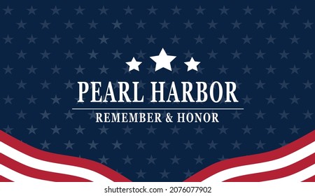 Pearl Harbor Remembrance and honor, background usa flag