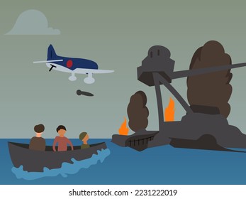 pearl harbor vector illustration flat design
