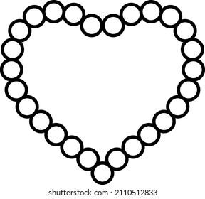 Pearl Heart Outline Icon Vector