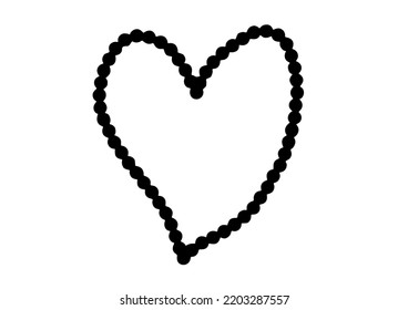 Pearl Heart Silhouette, on white