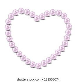 Pearl heart vector illustration background