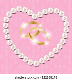 Pearl heart vector illustration background